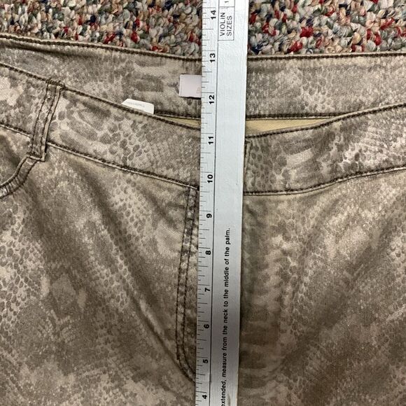 Basler Julienne European Tan Cotton Snake Print High Rise Skinny Jean Size 18 - Picture 12 of 16